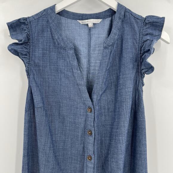 The Nines By Hatch Button Chambray Denim Jumpsuit Maternity Women’s Size Small - Picture 5 of 11